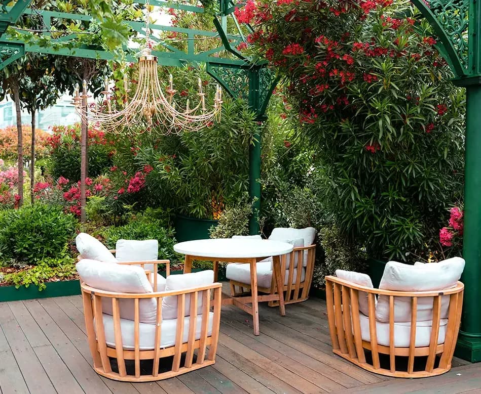 An outdoor seating area